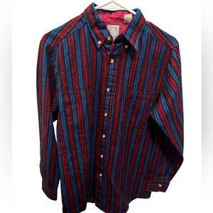 Outdoor Exchange Men’s Long Sleeve Shirt, Size Small,‎ Acrylic, Blue & Red Color